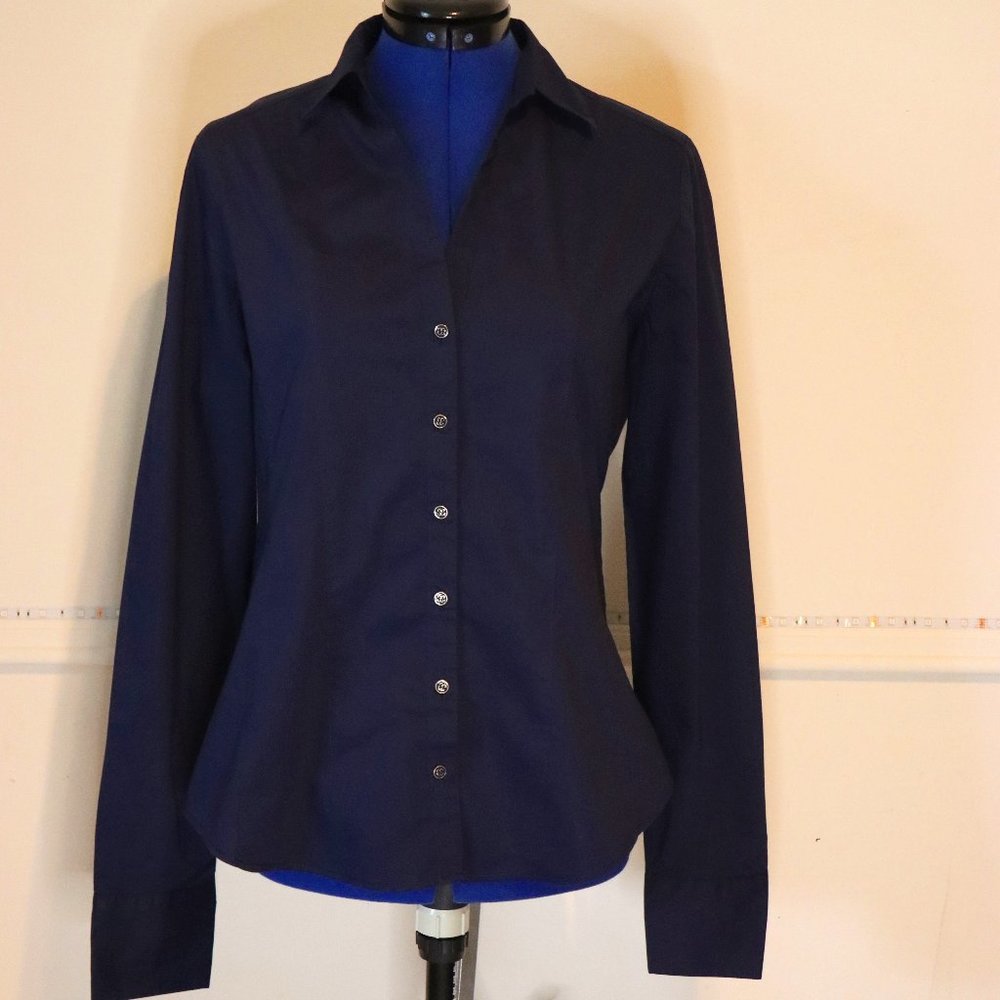7th Avenue navy blue button down shirt